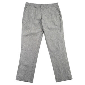 ASOS Gray Dress Pants With Belt Loops Side Pockets Cotton Mens Size 34W‎ 30L